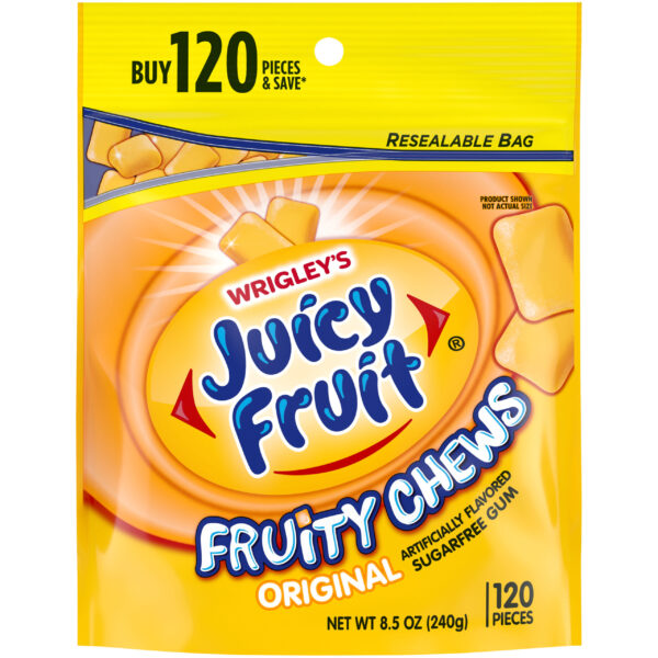 Juicy Fruit Chewing Gum, Value Pack - 120 Count Bulk Gum Bag