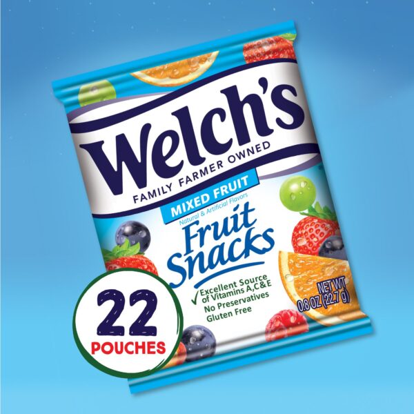 Welch's, Made With Real Fruit Fruit Snacks, Mixed Fruits, 0.8 oz, 22 Count