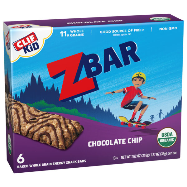 Zbar - Chocolate Chip - Soft Baked Whole Grain Snack Bars - USDA Organic - Non-GMO - Plant-Based - 1.27 oz. (6 Pack)
